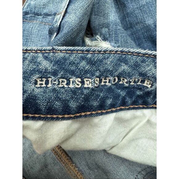 American Eagle Next Level Stretch X Hi-Rise Shortie Distressed Shorts Size 12 - Picture 4 of 7
